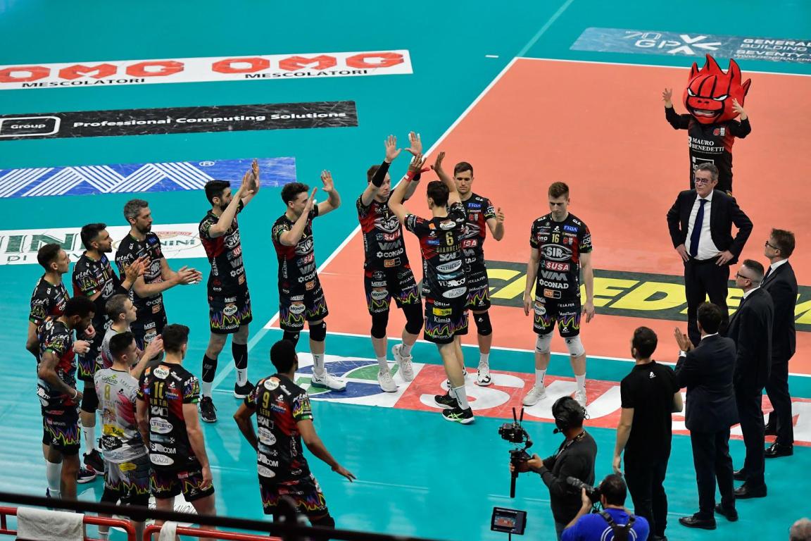 Sir Susa Vim PERUGIA vs Mint Vero Volley MONZA, Gara 3 Finale Scudetto Play-Off Superlega Credem Banca - Campionato italiano di Pallavolo Maschile - Volley Volleyball presso PalaBarton Perugia IT, 25 aprile 2024. [ID: 20240425/_MB58278] Foto: Michele Benda