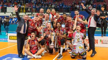Mint Vero Volley MONZA vs Sir Susa Vim PERUGIA, Gara 2 Finale Scudetto Play-Off Superlega Credem Banca - Campionato italiano di Pallavolo Maschile - Volley Volleyball presso Opiquad Arena Mona IT, 28 aprile 2024. [ID: 20240428/_MB67956] Foto: MICHELE BENDA