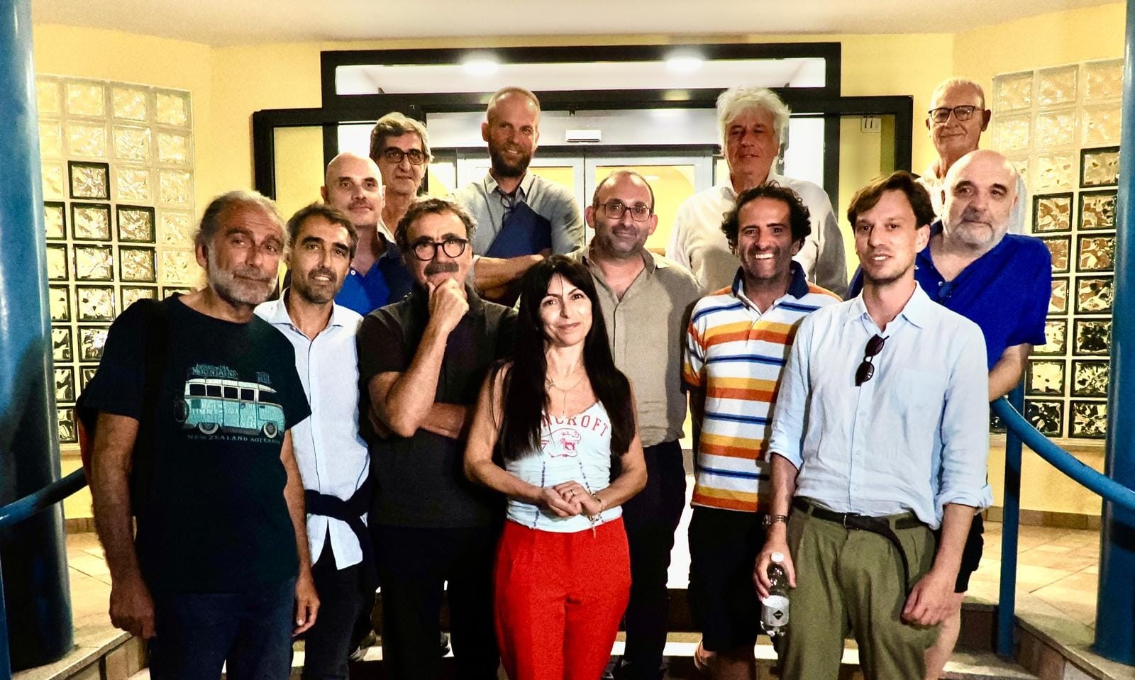 Stefania Proietti insieme ai vertici del Campo largo (foto di Pasquale Punzi)