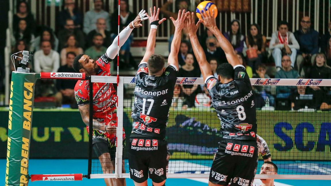 Sonepar PADOVA vs Sir Susa Vim PERUGIA, 2ª giornata girone di andata regular season Superlega Credem Banca - Campionato italiano di Pallavolo Maschile - Volley Volleyball presso Kioene Arena Padova IT, 6 ottobre 2024. [ID: 20241006/_MG_9278] Foto: PAOLO MICCOLI