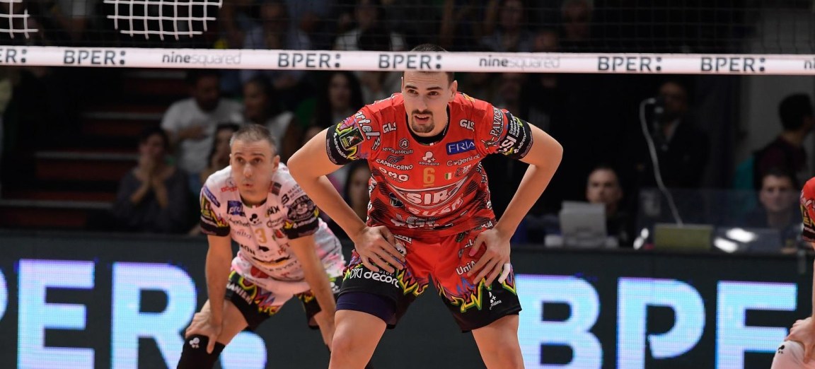 … durante Valsa Group MODENA vs Sir Susa Vim PERUGIA, 3ª giornata girone di andata regular season Superlega Credem Banca - Campionato italiano di Pallavolo Maschile - Volley Volleyball presso PalaPanini Modena IT, 12 ottobre 2024. [ID: 20241012/_MB53174] Foto: Michele Benda