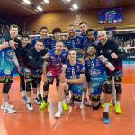 Perugia celebra la vittoria during Jihostroj ČESKÉ BUDĚJOVICE (CZE) vs Sir Sicoma Monini PERUGIA (ITA), 4th Round - Pool D - Leg 5 - CEV Champions League Volley 2025 | Men at Sportovni Hala CESKE BUDEJOVICE CZ, 16 gennaio 2025. Photo 2025