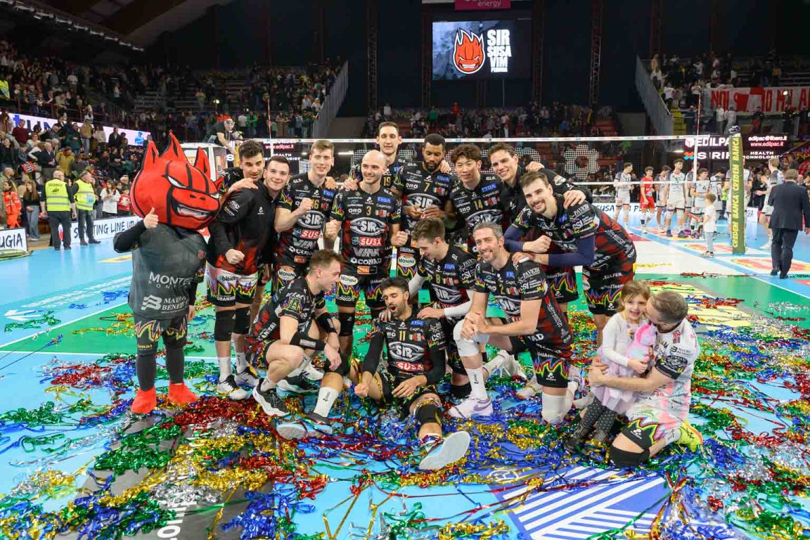 Sir Susa Vim PERUGIA vs Allianz MILANO, 20ª giornata (9ª di ritorno) regular season Superlega Credem Banca - Campionato italiano di Pallavolo Maschile - Volley Volleyball presso PalaBarton Perugia IT, 16 febbraio 2025. Foto: Michele Benda [riferimento file: 2025-02-16/_MB67546]