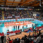 Cucine Lube CIVITANOVA vs Sir Susa Vim PERUGIA, Gara 2 Semifinali PlayOff Superlega Credem Banca - Campionato italiano di Pallavolo Maschile - Volley Volleyball presso Eurosuole Forum Civitanova Marche IT, 12 aprile 2025. Foto: Michele Benda [riferimento file: 2025-04-12/_MB64348]