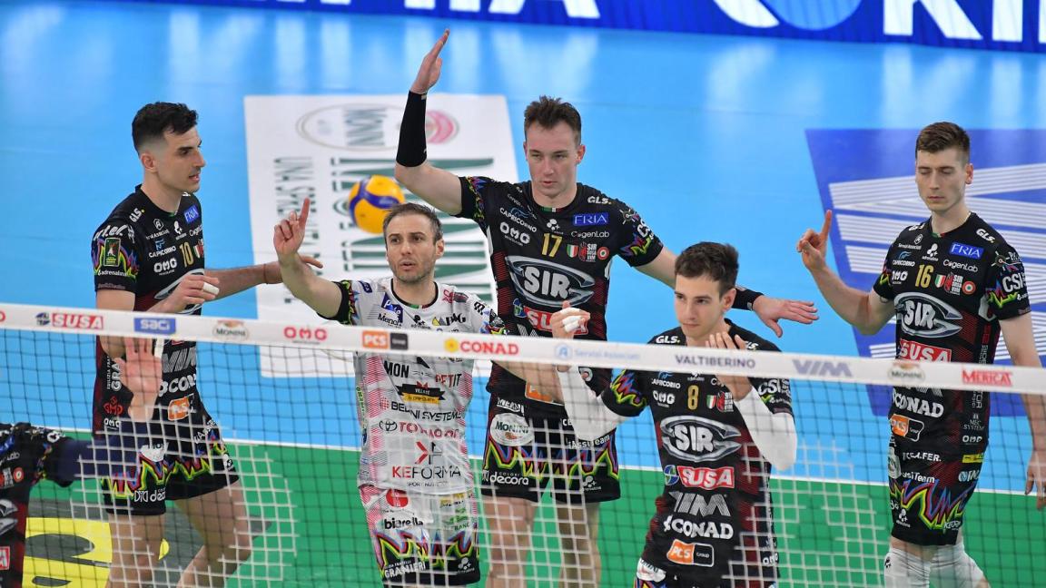 Sir Susa Vim PERUGIA vs Gas Sales Bluenergy PIACENZA, Gara 1 finale 3º posto Superlega Credem Banca - Campionato italiano di Pallavolo Maschile - Volley Volleyball at PalaBarton Perugia IT, 29 aprile 2025. Photo ©2025 Michele Benda