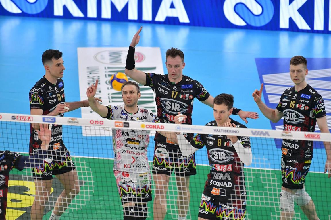 Sir Susa Vim PERUGIA vs Gas Sales Bluenergy PIACENZA, Gara 1 finale 3º posto Superlega Credem Banca - Campionato italiano di Pallavolo Maschile - Volley Volleyball at PalaBarton Perugia IT, 29 aprile 2025. Photo ©2025 Michele Benda