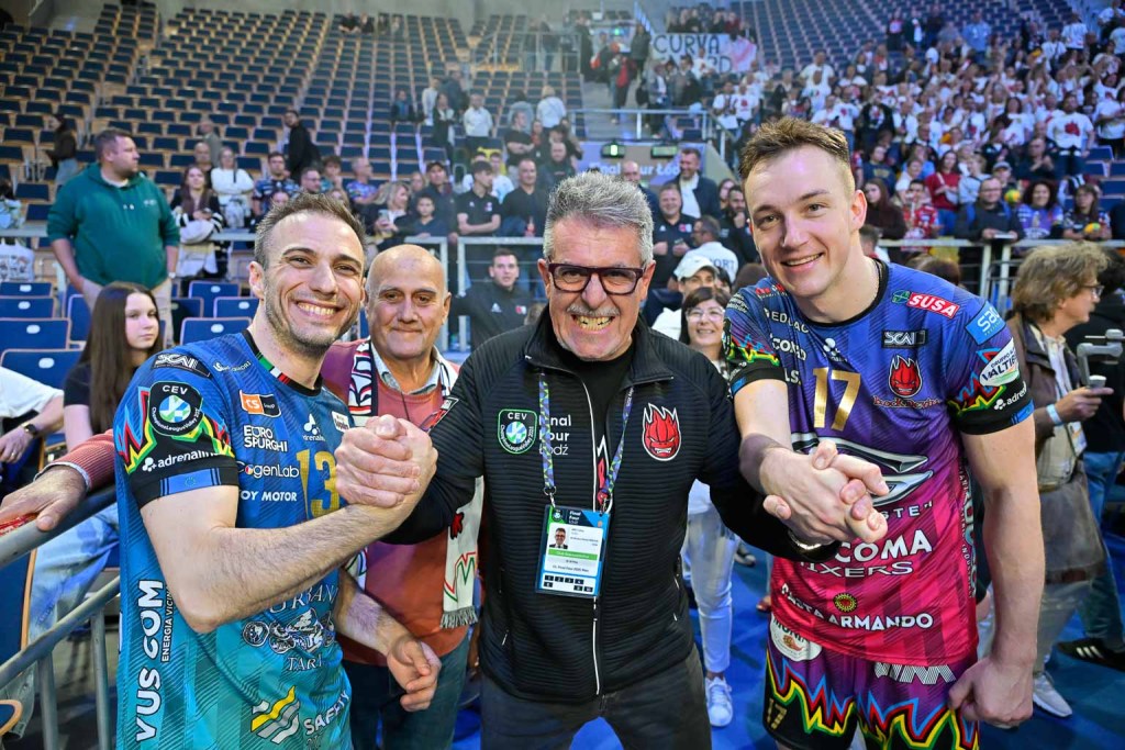 Sir Sicoma Monini PERUGIA vs Halkbank ANKARA, Semifinal CEV Champions League Volley 2025 | Men presso Atlas Arena Łódź PL, 16 maggio 2025. Foto: Michele Benda [riferimento file: 2025-05-16/_MB65473]