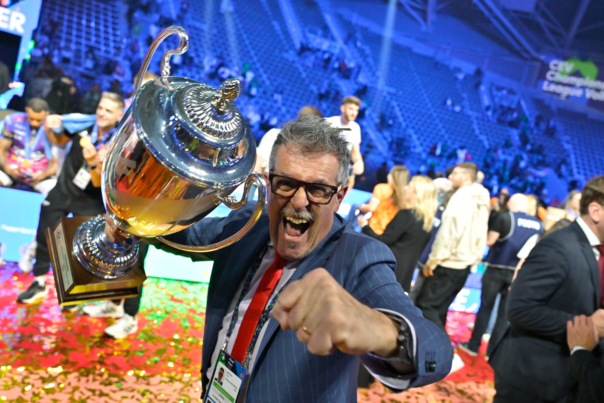 Premiazioni CEV Champions League Volley 2025 | Men presso Atlas Arena Łódź PL, 18 maggio 2025. Foto: Michele Benda [riferimento file: 2025-05-18/_MB66560]