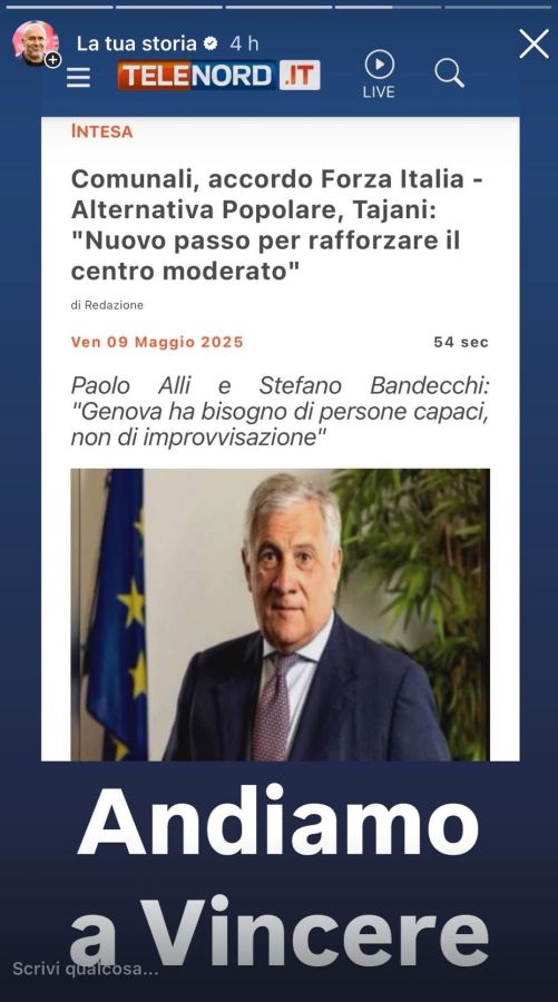Screenshot of a news article about a political agreement in Italy, featuring a man in a suit with grey hair and a blue tie, alongside text emphasizing the need for capable individuals in governance.