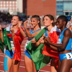 La festa di Margherita Castellani e delle altre azzurre dopo la conquista dell'oro (foto Fidal)