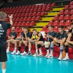 Angelo LORENZETTI e Massimiliano GIACCARDI durante Sir Susa Scai Perugia, allenamento presso PalaBartonEnergy Perugia IT, 19 agosto 2025. [foto_ID: 20250819_MB67533] Foto: Michele Benda