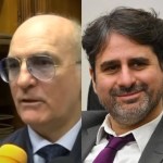 L'avvocato Ranalli (immagine da Radio Tele Galileo) e l'assessore Barcaioli