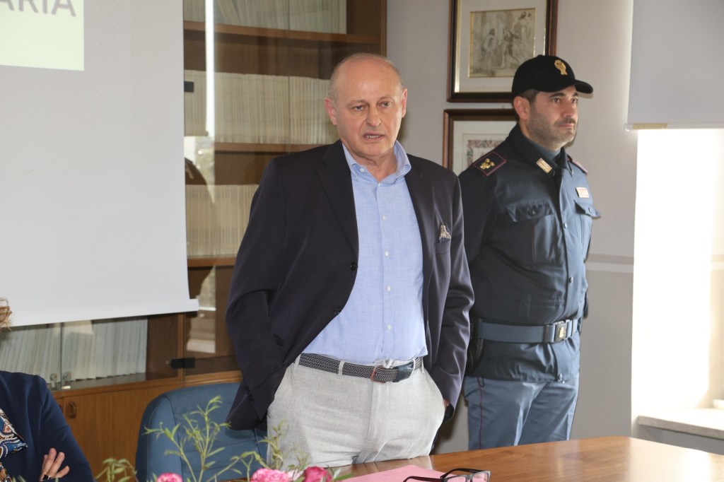 Conferenza stampa presso l'azienda ospedaliera Santa Maria di Terni con il direttore generale Andrea Casciari e il questore Michele Abenante.