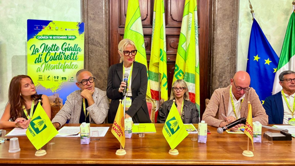 La presidente Cotarella durante la presentazione della Notte gialla di Coldiretti (foto Tommaso Benedetti)